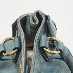 مملوكة مسبقًا Miu Miu Blue Vitelllo Lux Leather Satchel