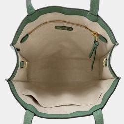 Pre Owned Miumiu Madras 2-Way Tote Bag Green Leather