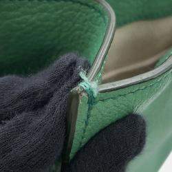 Pre Owned Miumiu Madras 2-Way Tote Bag Green Leather