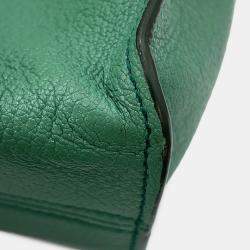 Pre Owned Miumiu Madras 2-Way Tote Bag Green Leather