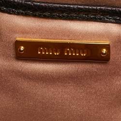 Pre Owned حقيبة يد ميو ميو ماداراس جلد أسود بأبزيم