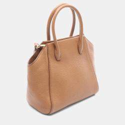 مملوكة مسبقًا Miu Miu Vitterodino Brown Vitello Daino Leather Crossbody Bag