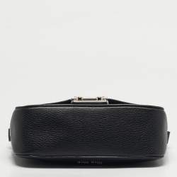 Pre Owned Miu Miu Pushlock Flap Black Leather Crossbody Bag