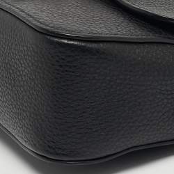 Pre Owned Miu Miu Pushlock Flap Black Leather Crossbody Bag