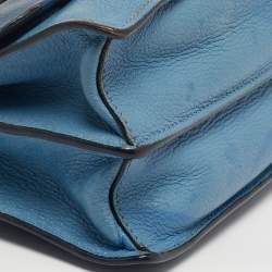 مملوكة مسبقًا Miu Miu Two Tone Blue Madras Leather Flap Crossbody Bag