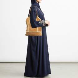 Pre Owned حقيبة آيفي ميوميو شامواه بيج / أبيض مائل للصفرة وكروشيه