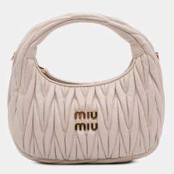 Pre Owned Miu Miu Brown Mini Matelasse Nappa Wander Bag