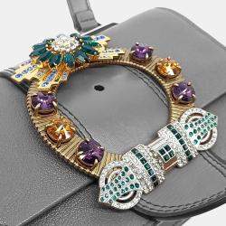 Pre Owned حقيبة يد جلدية بنية ميو ميو