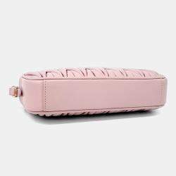 Pre Owned Miu Miu Pink Leather Napa Matrasse Pouch and Shoulder Bag