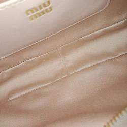 Pre Owned Miu Miu Pink Leather Napa Matrasse Pouch and Shoulder Bag
