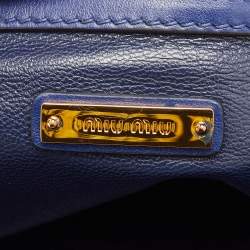 Pre Owned Miu Miu Soft Calf Cloud Navy Blue Leather Shoulder Bag