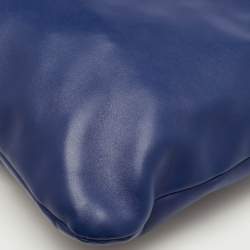 Pre Owned Miu Miu Soft Calf Cloud Navy Blue Leather Shoulder Bag