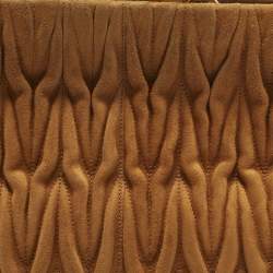 Pre Owned Miu Miu Kisslock Frame Brown Matelassé Suede Clutch