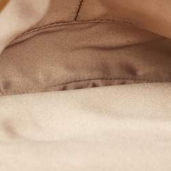 Pre Owned Miu Miu Kisslock Frame Brown Matelassé Suede Clutch