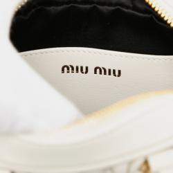 Pre Owned Miu Miu White Mini Matelasse Nappa Arcadie Satchel