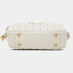 Pre Owned Miu Miu White Mini Matelasse Nappa Arcadie Satchel