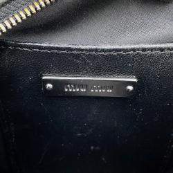 مملوكة مسبقًا Miu miu Matelasse Round Shoulder Bag Black Nappa Leather