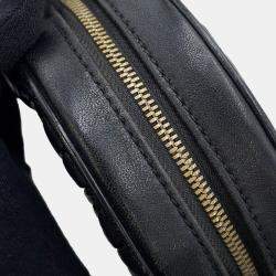 مملوكة مسبقًا Miu miu Matelasse Round Shoulder Bag Black Nappa Leather