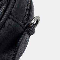 مملوكة مسبقًا Miu miu Matelasse Round Shoulder Bag Black Nappa Leather