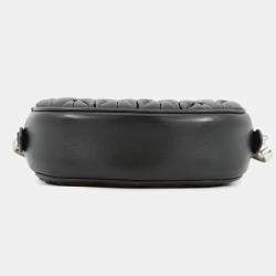 مملوكة مسبقًا Miu miu Matelasse Round Shoulder Bag Black Nappa Leather