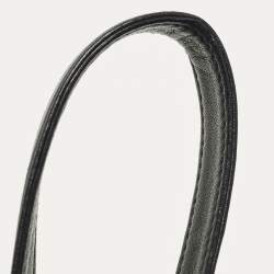 Pre Owned Miu Miu Crystal Fringe Black Leather Drawstring Bucket Bag