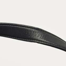 Pre Owned Miu Miu Crystal Fringe Black Leather Drawstring Bucket Bag