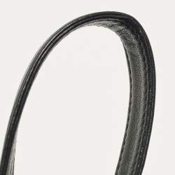 Pre Owned Miu Miu Crystal Fringe Black Leather Drawstring Bucket Bag