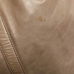 Pre Owned Miu Miu Gathered Beige Vitello Shine Leather Hobo