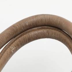 Pre Owned Miu Miu Gathered Beige Vitello Shine Leather Hobo