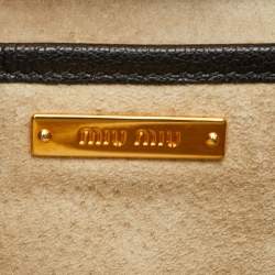 مملوكة مسبقًا Miu Miu Pushlock Black Madras Leather Tote