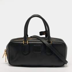 Pre Owned Miu Miu Arcadie Large Black Leather Satchel
