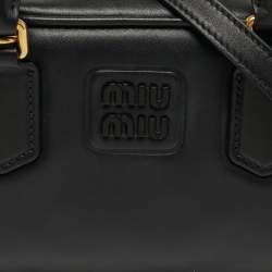 Pre Owned Miu Miu Arcadie Large Black Leather Satchel
