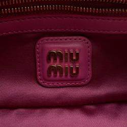 Pre Owned Miumiu Arcadi Matelasse 2-Way Bag Pink Leather