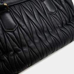 Pre Owned حقيبة ميو ميو أركادي ماتيلاسي 2-واي جلد أسود