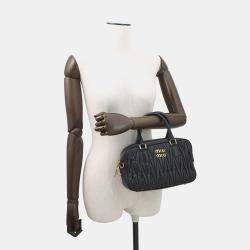 Pre Owned حقيبة ميو ميو أركادي ماتيلاسي 2-واي جلد أسود