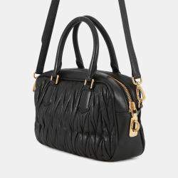 Pre Owned حقيبة ميو ميو أركادي ماتيلاسي 2-واي جلد أسود