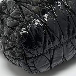 مملوكة مسبقًا Miu Miu Black Matelasse Patent Leather Open Tote