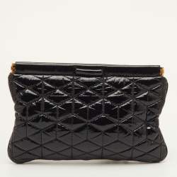 Pre Owned حقيبة كلتش ميو ميو جلد ماتيلاس فضي معدني