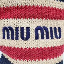 Pre Owned حقيبة كتف كروشيه ملون ميو ميو