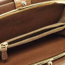 Pre Owned محفظة ميو ميو بنية جلد محفور كروك صغيرة