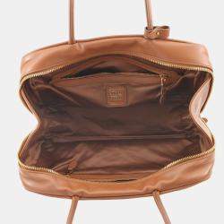 Pre Owned Miu Miu Miu Bow Handbag Leather Bag Brown