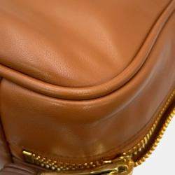 Pre Owned Miu Miu Miu Bow Handbag Leather Bag Brown