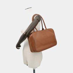 Pre Owned Miu Miu Miu Bow Handbag Leather Bag Brown