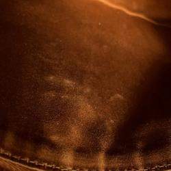 Pre Owned Miu Miu Miu Bow Handbag Leather Bag Brown