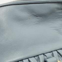 مملوكة مسبقًا Miu Miu Light Blue Matalasse Leather Zip Satchel