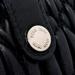 Pre Owned Miu Miu Black Leather Phone Holder and Crossbody Bag