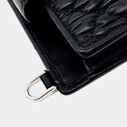 Pre Owned Miu Miu Black Leather Phone Holder and Crossbody Bag