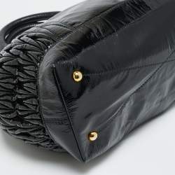 مملوكة مسبقًا حقيبة يد توتس ميو ميو جلد ماتيلاس لامع أسود