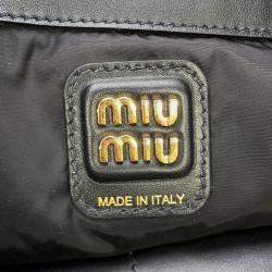 Pre Owned Miumiu Hobo Bag Black Soft Leather