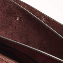 Pre Owned حقيبة يد علوية ميو ميو غطاء دفع قفل جلدي مادراس عنابي